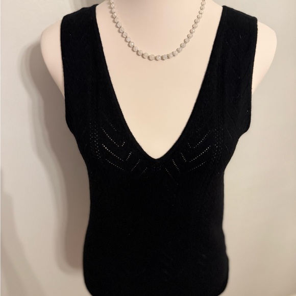 💎Naked Cashmere ALEXIA POINTELLE V-NECK TANK! NEW WITHOUT TAGS! STUNNING! SOFT!! - Picture 10 of 13